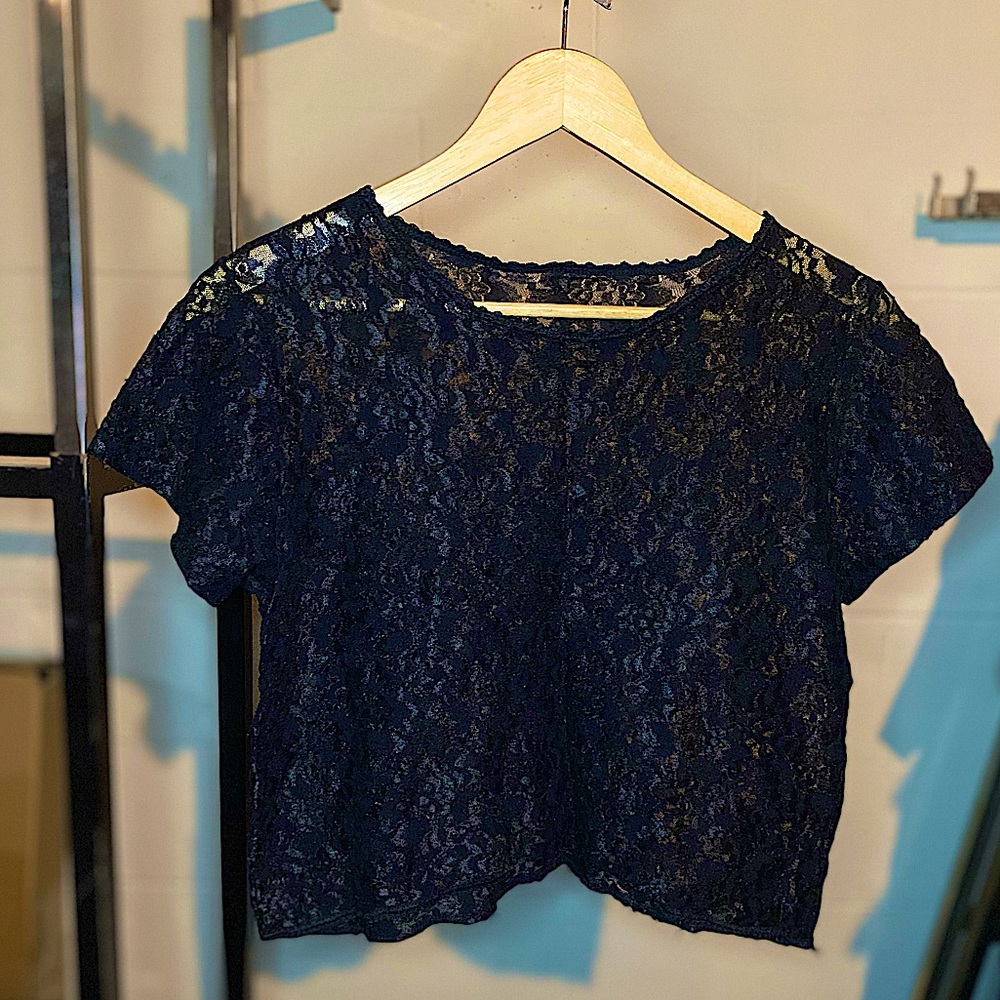 Black Lace Crop Top